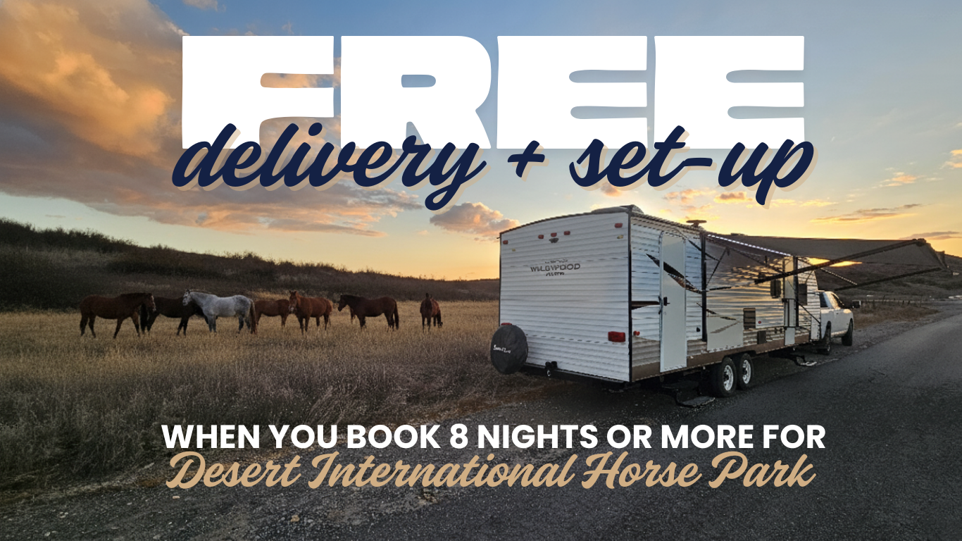 Free Delivery and set up for dihp. RV Rental promo